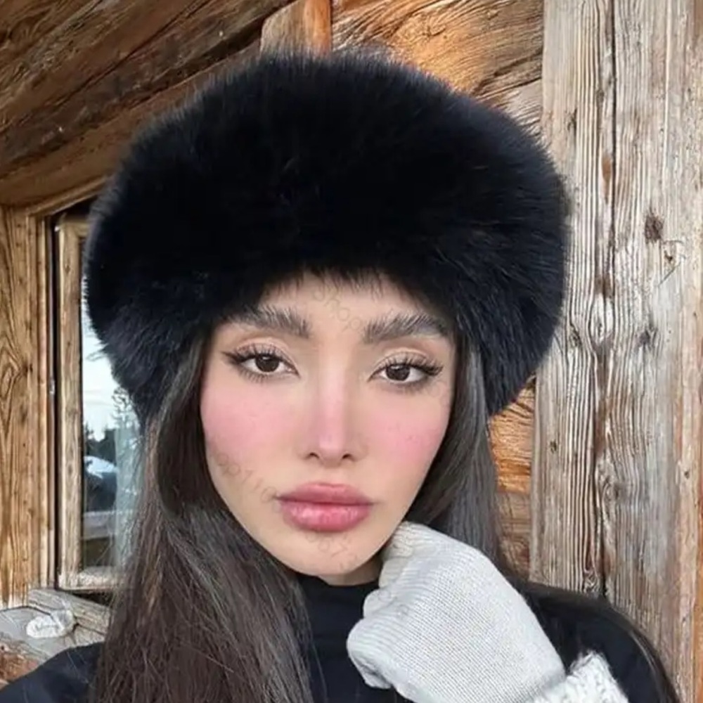 NWOT Faux Fur Adjustable Headband in Black
